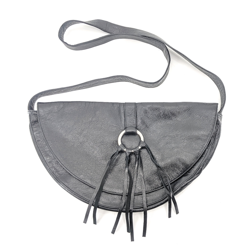 Y2K BCBG‎ MaxAzria Black Leather Crossbody Bag